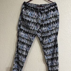 Lilly Pulitzer Taron Linen pants in Low Tide Navy Sails and Stripes sz M